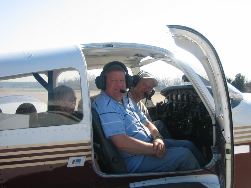 Jon and Matt in the plane in Oklahoma during Spring Break.jpg